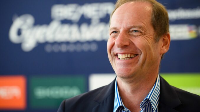 Pressekonferenz Cyclassics in Hamburg Tour-Chef Christian Prudhomme sieht bei den Cyclassics viel Potenzial.