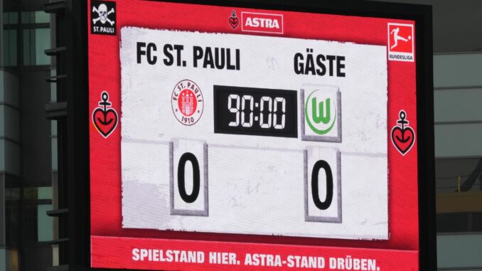 FC St. Pauli - VfL Wolfsburg Die Null steht: Bundesliga-Aufsteiger FC St. Pauli hat in vier Heimspielen dieser Saison bislang noch kein Tor erzielt.