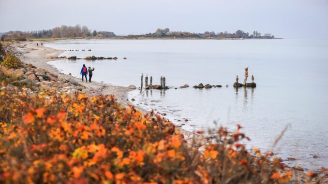 Spaziergang an der Ostsee Die Buchungslage in Schleswig-Holstein ist für die Herbstferien bis auf wenige Ausnahmen noch verhalten. (Archivbild)