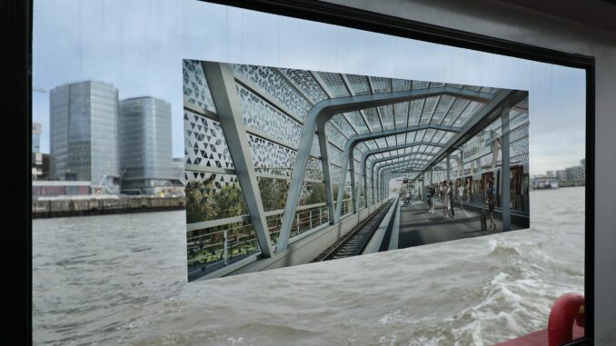 Visualisierung der Haltestelle Eine Visualisierung der geplanten U4-Haltestelle, die Moldauhafen heißen wird.
