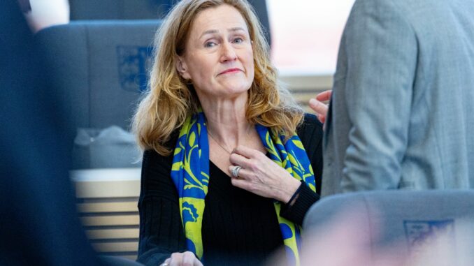 Landtagssitzung Schleswig-Holstein Finanzministerin Silke Schneider (Grüne) muss im laufenden Jahr weitere Schulden machen.