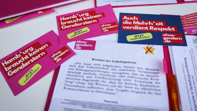 Volksbegehren gegen das Gendern Die gescheiterte Anti-Gender-Initiative klagt vor dem Hamburgischen Verfassungsgericht gegen den Senat der Stadt (Symbolbild).