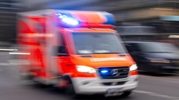 Krankenwagen im Einsatz Ein Strohlager hat in Gudow Feuer gefangen (Symbolbild).