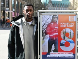 Owen Ansah, deutscher Sprinter und Hamburgs Sportler des Jahres, ist neuer Botschafter der Kampagne «Hamburg gibt Acht!».