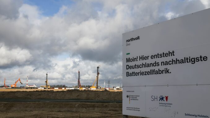 Baustelle Batteriehersteller Northvolt in Heide Diskussion im Wirtschaftsausschuss des Landtags nach Insolvenzantrag von Northvolt in Schweden.