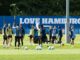 Die HSV-Spieler beim Training.