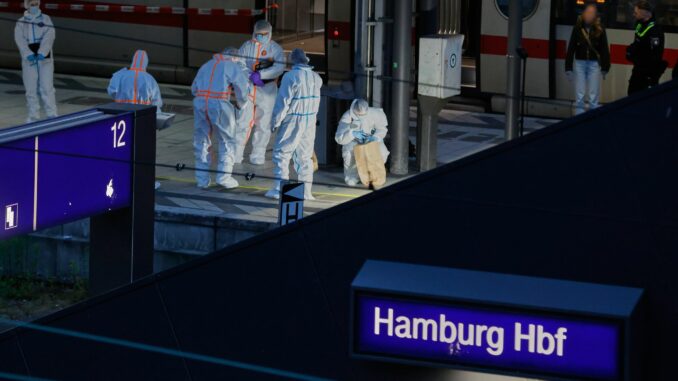 Mehrere Verletzte bei Messerangriff in Hamburg Mehrere Gleise wurden nach dem Messerangriff für den Zugverkehr gesperrt.