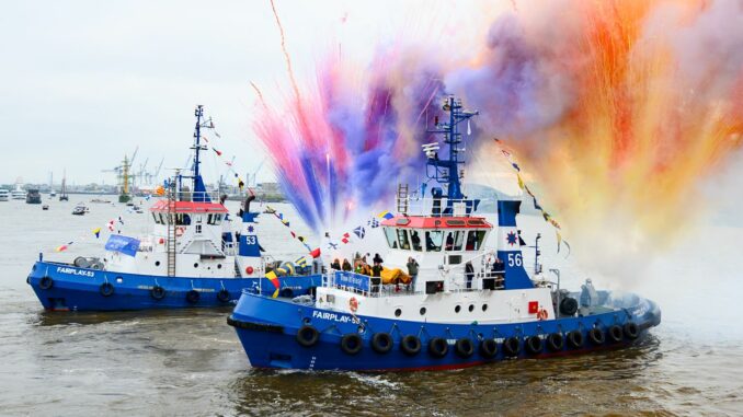 Hamburger Hafengeburtstag - Schlepperballett Tonnenschwere Schlepper werden beim Hafengeburtstag wieder auf der Elbe tanzen (Archivbild).