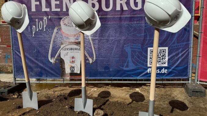 Spatenstich Flensburger Brauerei Das neue Sudhaus soll ein wichtiger Schritt auf dem Weg zur Klimaneutralität der Brauerei bis 2025 sein.