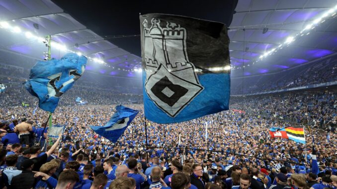 Hamburger SV - SSV Ulm 1846 Platzsturm nach Aufstieg: HSV-Fans auf dem Rasen des Volksparkstadions.