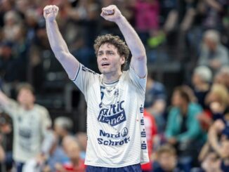 Niclas Kirkelökke und die SG Flensburg-Handewitt besiegten den 1. VfL Potsdam.