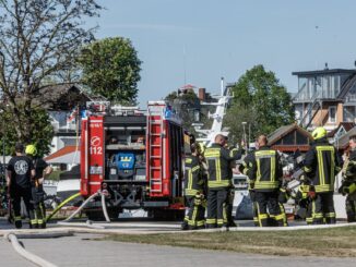 Nach der Explosion der Gasflasche wurde der Bereich weiträumig abgesperrt.