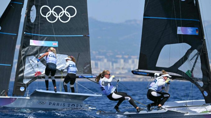 Paris 2024 - Segeln Die Seglerinnen Marla Bergmann und Hanna Wille haben erstmals die Europameisterschaft in der olympischen 49erFX-Klasse gewonnen.