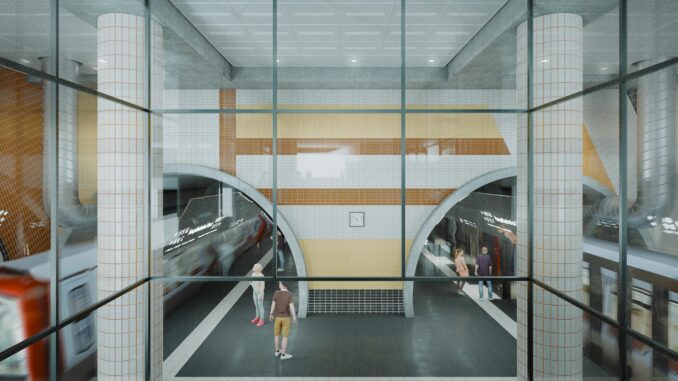 Architekturwettbewerb U5 Künftig soll die Haltestelle am Hauptbahnhof Nord so ähnlich aussehen wie hier dargestellt.