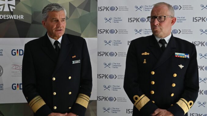 Kiel International Seapower Symposium «Wir haben wieder sehr realitätsnah üben können und viele Erfahrungen gesammelt», erklärte Vize-Admiral Frank Lenski (l).