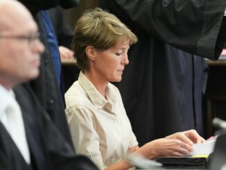 Christina Block während des Prozesses wegen mutmaßlicher Kindesentführung im Landgericht Hamburg.