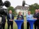 Die Nord-Innenministerrunde tagte in Rostock (von links nach rechts): Andy Grote (SPD), Sabine Sütterlin-Waack (CDU), Daniela Behrens (SPD), Jörg Nero vom Landesfeuerwehrverband Schleswig-Holstein und Christian Pegel (SPD).